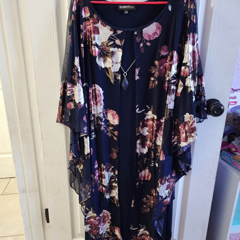 Navy floral dress